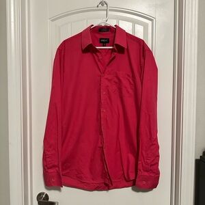 Omega Italy Men's Pink Long Sleeve Dress Shirt Size L